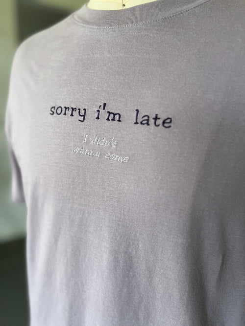 "sorry i'm late, i didn't wanna come" T-Shirt