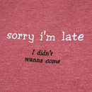 sorry i'm late, i didn't want to come