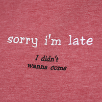 sorry i'm late, i didn't want to come