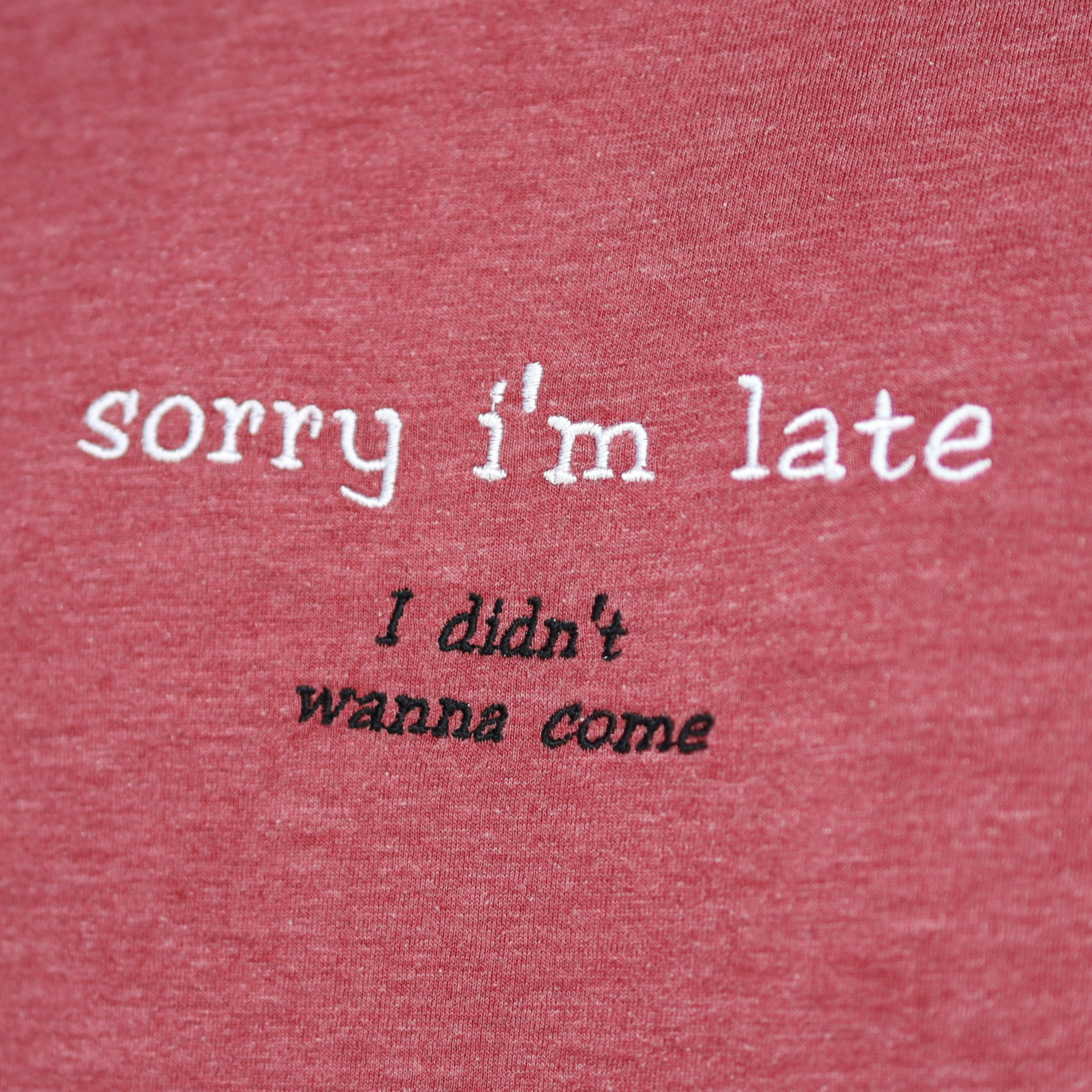 sorry i'm late, i didn't want to come